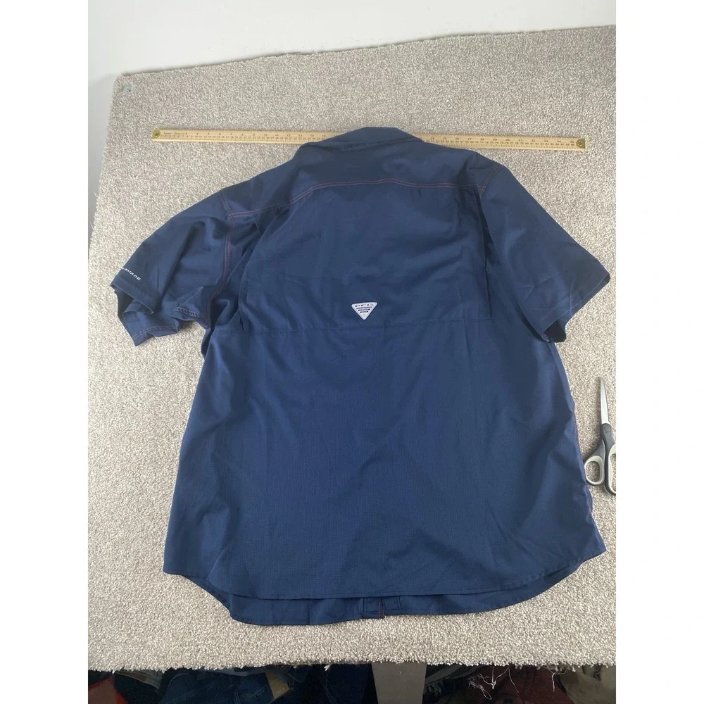 Columbia PFG Omni Shade Atlanta Braves Mens 3XLT Shirt Blue Vented Wicking MLB